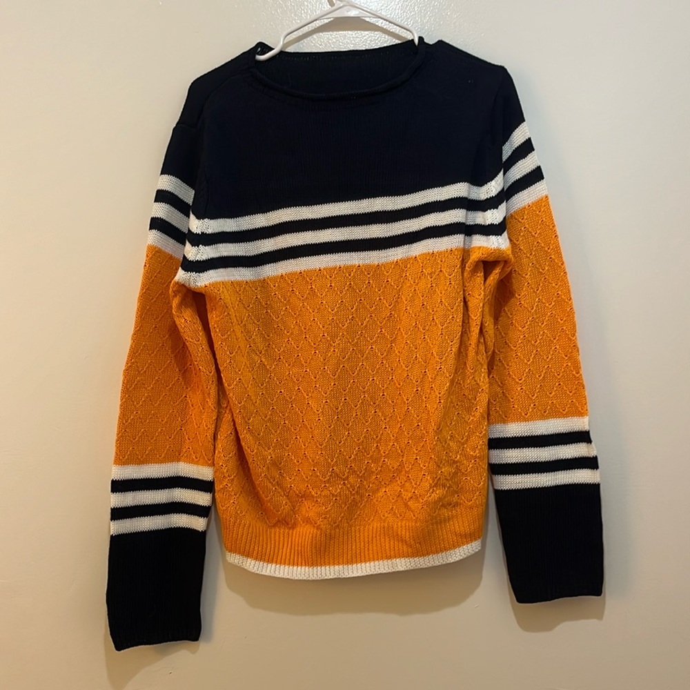 Striped Colorblock Boatneck Sweater
